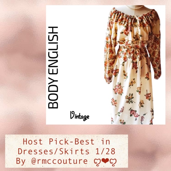 BODY ENGLISH Dresses & Skirts - Vintage BODY ENGLISH New Romantic Roses🌹Dress